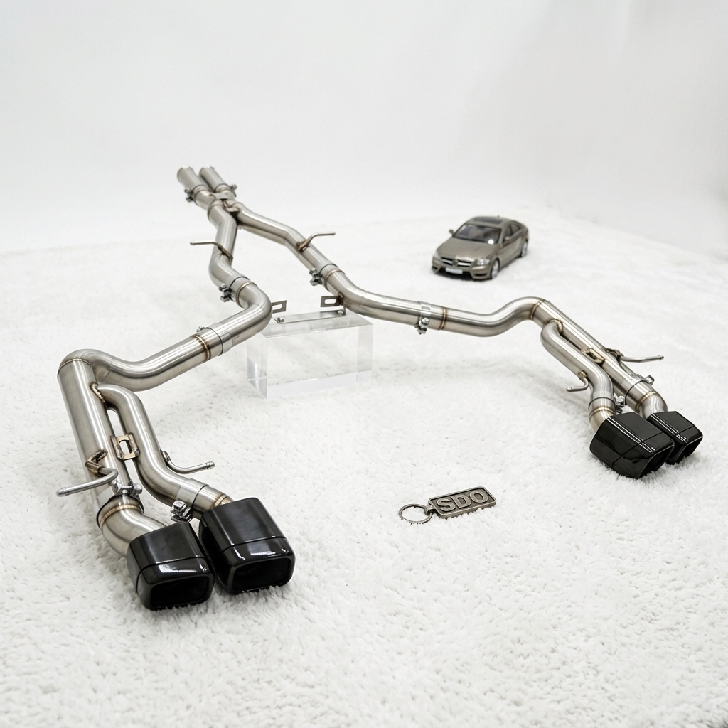 VantaFlow Racing Performance Exhaust Catback for Mercedes-Benz CLS550 4.7T V8 2010-2016 SS304 Straight Pipe with Quad Black Tips
