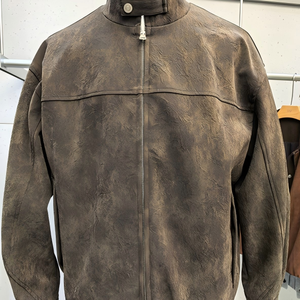 Blouson Bomber Homme en Similicuir PU, Col Montant, Coupe Droite, Texture Lavée Respirante, Style Vintage, Fermeture Éclair, Vêtement d'Extérieur Décontracté pour l'Automne - Product Image 2
