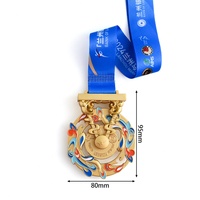 Medalla Deportiva de Aleación de Zinc Dorada de la Mejor Calidad al por Mayor, Trofeo de Fiesta, Medalla de Maratón de Metal 3D Personalizada en Blanco