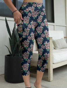 Leggings Personalizados Meiyang para <span class=keywords><strong>Mujer</strong></span>, Pantalones de Yoga de Cintura Alta, Leggings con Estampado Floral y Bolsillos, Ropa Femenina - Product Image 1