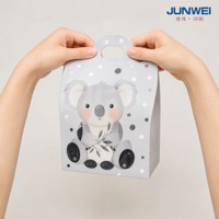 Boîtes à bonbons en carton recyclable pliables avec poignée, design jungle, pour les cadeaux de fête de naissance, emballage cadeau