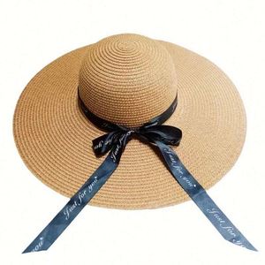 Chapeaux de plage Panama vietnamiens en paille, surdimensionnés, pliables, pour l'extérieur, avec logo personnalisé, pour femmes et enfants - Product Image 1