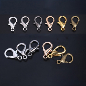 Lobster Clasp Zinc Alloy Plated Necklace Spring Clasp For Jewelry Making <b>Drop</b> Shape 1000 Pieces Pack - Product Image 1