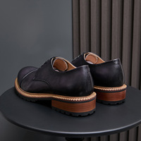 Chaussures Derby en Cuir Vintage de Luxe pour Hommes, Respirantes, à Lacets, Antidérapantes, Légères, pour le Bureau et la Carrière, Vente en Gros Personnalisée