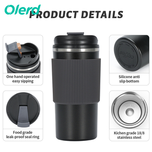 OLERD Bán Buôn 15Oz MỤC VỤ Cốc Cà Phê Cốc Thép Không Gỉ Cốc Cà Phê Chân Không Tumbler Với Di Chuyển Silicone Trường Hợp - Product Image 4