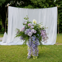 Centre de table en fleurs artificielles en soie TUOYI pour mariage et Noël, fleurs blanches et violettes mélangées faites à la main, toucher réaliste et naturel