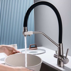 Robinet de cuisine Libert E-14 en acier inoxydable 304 à double poignée, extractible à 3 voies, rotation à 360°, mélangeur chaud/froid pour osmose inverse - Product Image 3