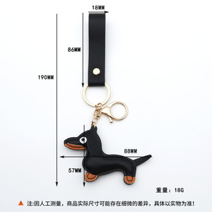 En stock, Pendentif de sac en PU et accessoire pour coque de téléphone, motif dessin animé de chien teckel au design épuré et très populaire, modèle créatif pour voiture, fabriqué en Chine - Product Image 4