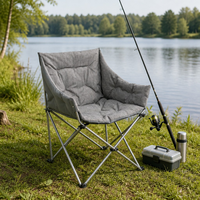 Chaise de camping pliante moderne rembourrée matelassée, chaise d'extérieur avec cadre en acier, capacité 120 kg, chaise longue à dossier haut pour villa et parc