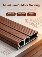 Planches de terrasse en aluminium décoratives extérieures à grain de bois, en alliage d'aluminium contemporain personnalisé, pour l'utilisation dans les jardins et parcs