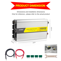Convertisseur d'énergie DC 12V/24V 110V/230V, chargeur de batterie au lithium 1000W, onde sinusoïdale pure, monophasé, pour climatiseur domestique