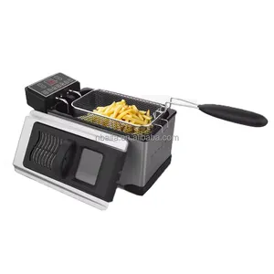 Machine à frites en acier inoxydable 2 réservoirs 2 paniers <span class=keywords><strong>Friteuse</strong></span> électrique commerciale à croustilles <span class=keywords><strong>Friteuse</strong></span> électrique commerciale en acier inoxydable profond - Product Image 5