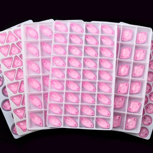 Cristales de Estrás Fluorescentes Rosa Neón OLeeya, Piedras Grandes de Forma Plana, Cristales para Coser, para Decorar Leotardos de Gimnasia - Product Image 6