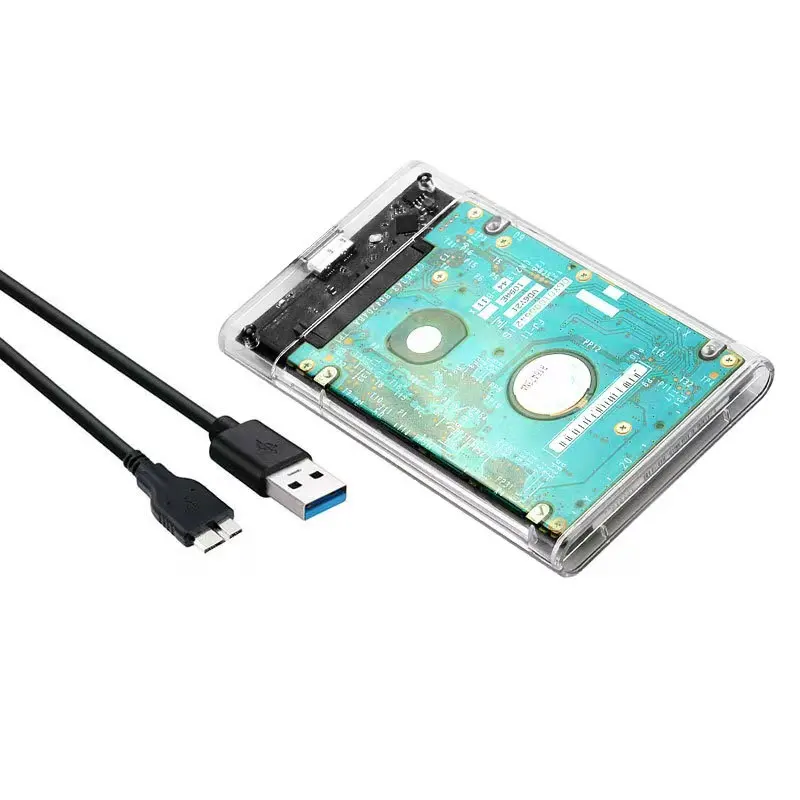 High-quality RTS transparent 2.5-inch hard drive enclosure Usb 3.0 to Sata supports HDD SSD hard drives