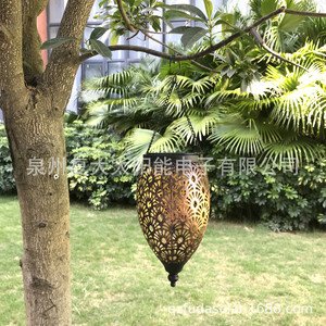 Lámpara Solar de Hierro con Panel Solar para Decoración de Jardín y Patio - Product Image 2