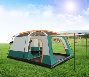 Carpa Familiar para 5-8 Personas, Fácil de Instalar, para las Cuatro Estaciones, con Porche, Doble Capa, Impermeable, con Postes de Hierro, Dos Dormitorios y Sala de Estar - Product Image 2