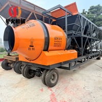 Centrale à béton mobile et portable, malaxeur à béton électrique à tambour, machine de malaxage sans fondation pour projets de construction