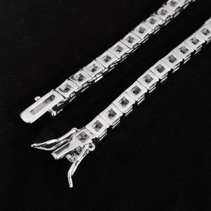 OUGEPHELI 4*4mm <span class=keywords><strong>CZ</strong></span> Zircon Cubic Zirconia Chapado en oro Latón Cadena Catena Joyería de moda Gargantilla Collar Cadena de tenis - Product Image 4