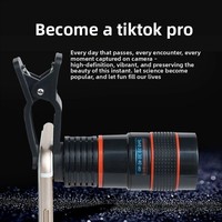 Objectif de Téléscope pour Téléphone Mobile HD 8X 12X 22X, Kit d'Objectifs de Caméra à Zoom Professionnel, Clip Universel pour iPhone Android Smartphone