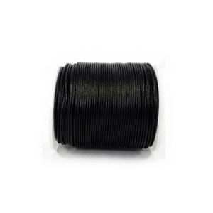 Cordons en cuir véritable personnalisés noirs de 1,5 mm de diamètre pour bijoux et artisanat DIY pour accessoires de bijouterie - Product Image 1