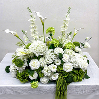 Fabricant de fleurs artificielles DKB, fleurs d'allée blanches et vertes les plus populaires GF453 80cm pour la décoration de cérémonie de mariage