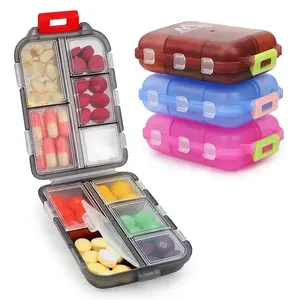 Kotak penyimpanan pil plastik penjualan laris kotak obat Travel portabel Organizer pil tebal kotak pil mingguan bahan kokoh