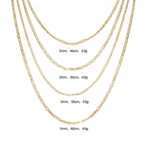 Elfic Hot Sale Gold Plated Necklace 14k Gold Plated 18inch-24inch Cuban Chain