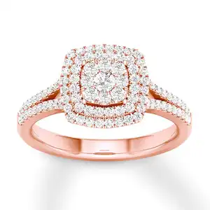 SGARIT-Anillo de boda de moissanita para mujer, de oro rojo rosa de 18K, 9K, 14K, certificado GRA, joyería de lujo, VVS1D, moissanita