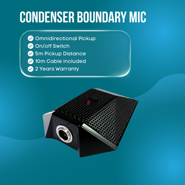 Boundary Condenser Microphone Wired Metal Desktop Model for Conference Rooms & Theater Stages High Sensitivity Clear Capture