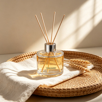 Diffuseur de parfum cylindrique de luxe 100 ml en verre avec bouchon à vis, flacon vide pour diffuseur d'arômes pour la décoration intérieure