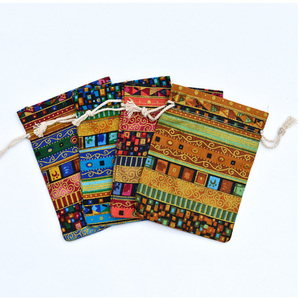 Bolsas de Regalo de Algodón Orgánico Reciclable de Estilo Étnico Egipcio de 5x7 Pulgadas con Cordón, Reutilizables para Recuerdos de Bodas y Fiestas - Product Image 6