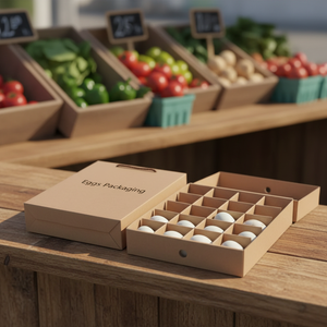 Caja Plegable de Cartón Corrugado con Revestimiento de Esponja, Laminación Mate y Recubrimiento UV, Hecha con Materiales Reciclados, para Empaque de <span class=keywords><strong>Huevos</strong></span>, de US Mexico SuperMarket - Product Image 1