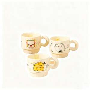 Hot Selling Cute Breakfast Milk Porcelain <strong>Cup</strong> With <strong>Edible</strong> Grade Silicone Lid and Spoon Wholesale Ceramic <strong>Coffee</strong> Mug <strong>Cup</strong> - Product Image 1