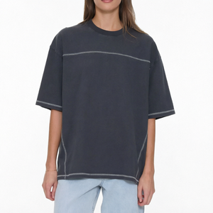 Yingling High Quality 400 Gsm 100% Cotton Knitted <b>T</b>-<b>Shirt</b> Short Sleeve Streetwear Vintage <b>Men's</b> Regular Fit O-Neck Summer Custom - Product Image 1