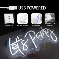 Let's Party LED enseigne au néon Art décoration murale lumière pour Bar Pub Club fiançailles mariage fête d'anniversaire meilleur cadeau blanc