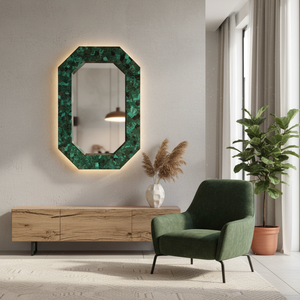Modern High-end LED Handmade Glass <b>Mirrors</b> Wood Frame Customized Thickness <b>Wall</b> Mounting Customized Color Natural River Wash - Product Image 3