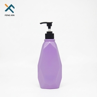 Bouteille en plastique de sérigraphie violette de haute qualité de 500ml personnalisée pour le pulvérisateur de pompe de gel douche de shampooing de lotion vente en gros
