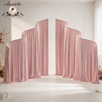 Support de rideau en métal robuste ANNIELU en forme de S, pour décoration de scène de mariage, toile de fond, événement, fête