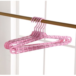 Pink <b>Plastic</b> Coat Hangers With Non Slip Design For Clothes And Pants Storage - Product Image 1