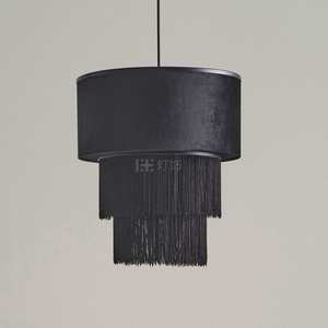 Lustre moderne de style nordique, noir, rond, E27 LED, hauteur réglable, luminaire suspendu pour maisons d'hôtes, hôtels, magasins de vêtements - Product Image 2