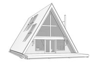 Maison en verre préfabriquée triangulaire de luxe moderne avec structure en bois
