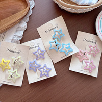 Barrette à cheveux géométrique en alliage pour enfants, série de couleurs macaron douces et fraîches, barrette étoile émaillée
