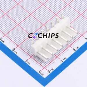 WAFER-VH3.96-7PWZ-W Wire-to-Board Pin Header Bent Lead Through Hole,P=3.96mm Connector 1x7P 3.96mm Right Angle Insert VH - Product Image 1