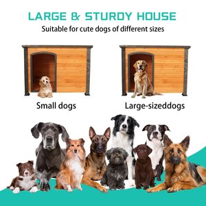 Combohome <strong>Large</strong> Wooden <strong>Dog</strong> <strong>House</strong> Outdoor Weatherproof <strong>Dog</strong> <strong>Houses</strong> <strong>Large</strong> Breed <strong>Dog</strong> Kennel with Raised Feet for Winter - Product Image 3