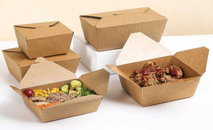 Eco-Friendly Biodegradable Printed Fast Food Disposable Packaging Take Out Box to Go Containers for Restaurant Paper <strong>Boxes</strong> - Product Image 3