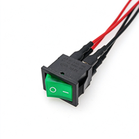 Sakelar Rocker Persegi KCD1 dengan Kabel 20CM, Tombol Daya, 2/3/4 Pin, dengan Lampu, 6A 250V 10A 125V