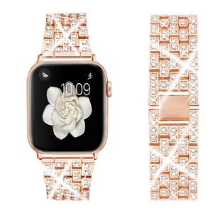 Braccialetto a catena da donna di lusso con diamanti 40mm 41mm 44mm 45mm per <span class=keywords><strong>apple</strong></span> <span class=keywords><strong>Watch</strong></span> Series 6 7 <span class=keywords><strong>8</strong></span> - Product Image 2