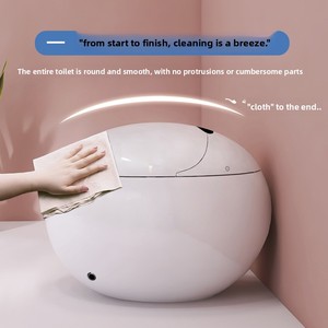 WC a pavimento bianco a forma di U, design moderno minimalista, con scarico a sifone, completamente automatico e telecomandato, Smart Toilet - Product Image 3