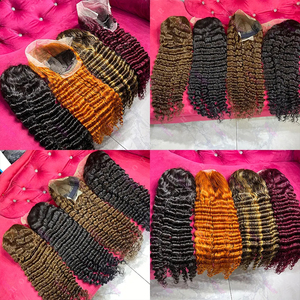 Nguyên liệu cambodian 13x4 HD ren phía trước tóc giả mật độ 200% xoăn sâu sóng 30 inch lớp biểu bì phù hợp Brazil nguyên Trinh Nữ tóc giả tóc con người - Product Image 2