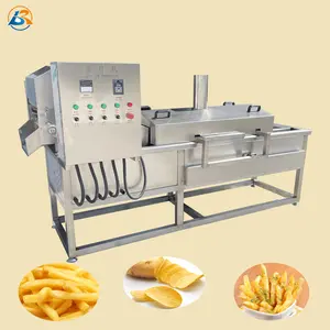 Automático Industrial gás pequeno contínuo amendoim e batata frita cinto de fritura máquina fritadeira contínua